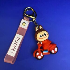 Cute La Bubu Red Scooter Character Keychain